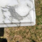 White Carrara marble bistro table circa 1900.