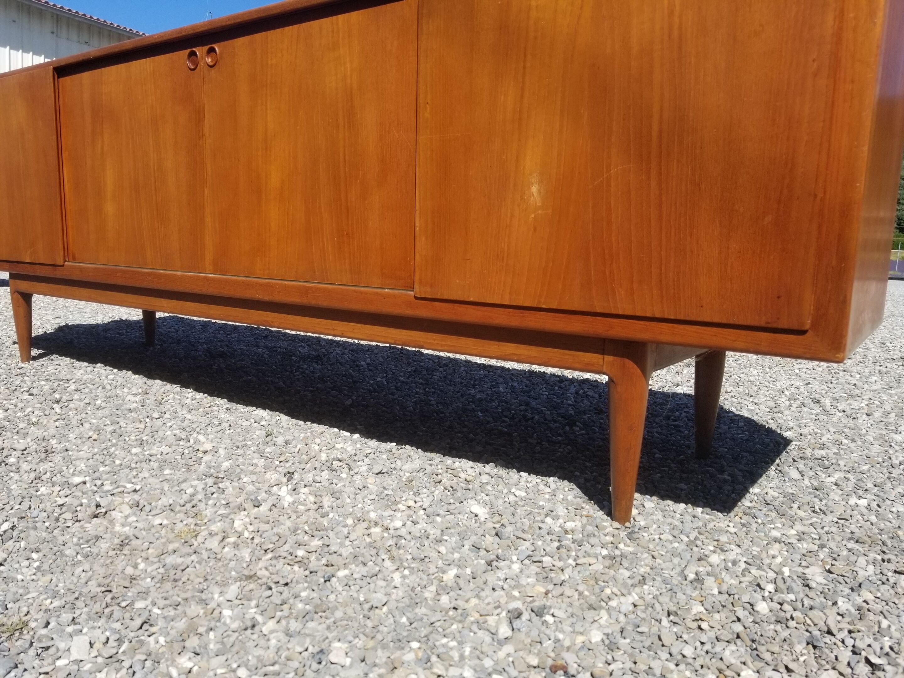 Scandinavian teak row 4 sliding doors - 60s