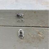 Wooden workshop chest with compartments