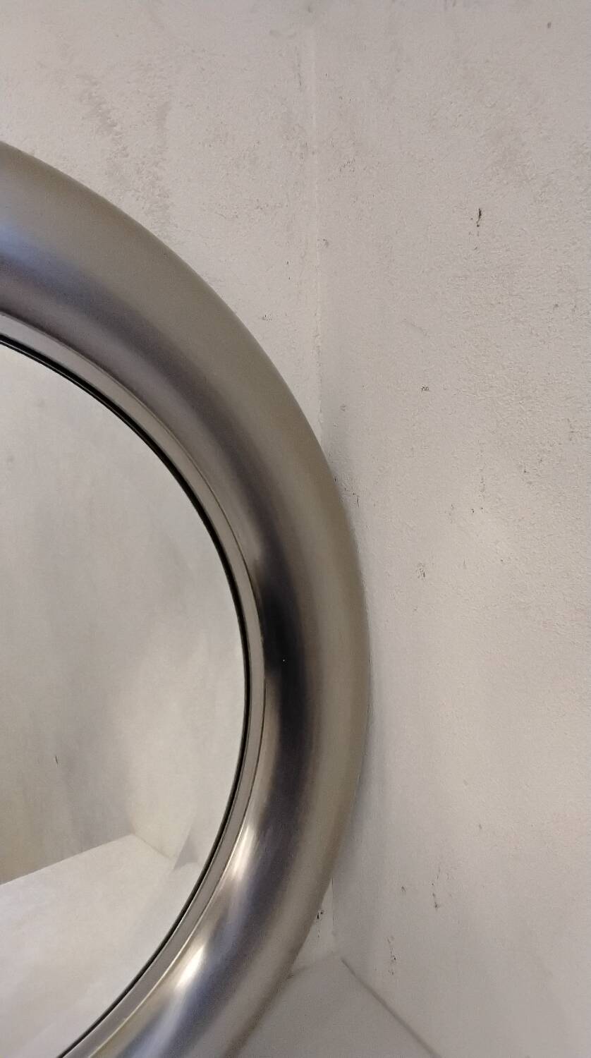 Reggiani round mirror in vintage chrome metal