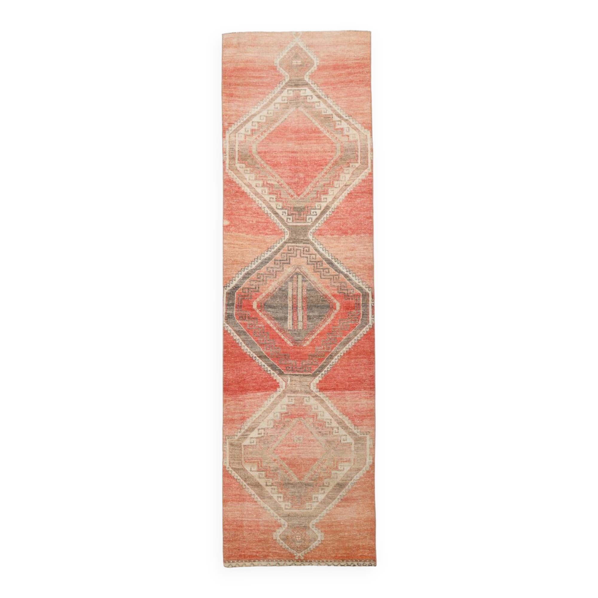 3x10 Peach Red Soft Vintage Turkish Runner Rug, 86x303Cm SK 20297