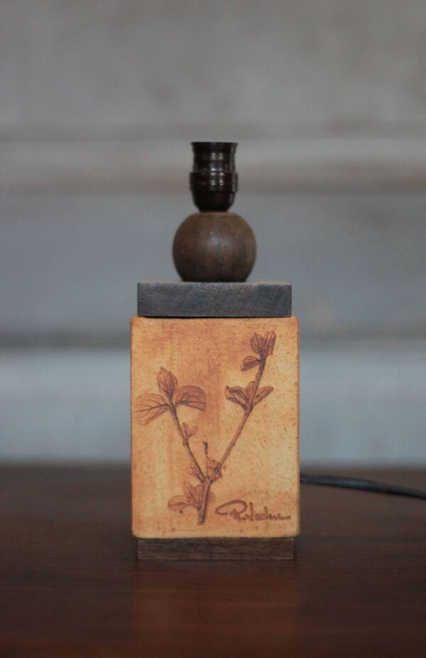 Lampe vintage, pied de lampe vintage, pied de lampe signé Raymonde Leduc