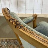 Fauteuil cabriolet de style Louis XV en hêtre