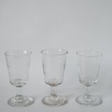 Set of 6 mismatched 19th century wine glasses