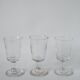 Set of 6 mismatched 19th century wine glasses