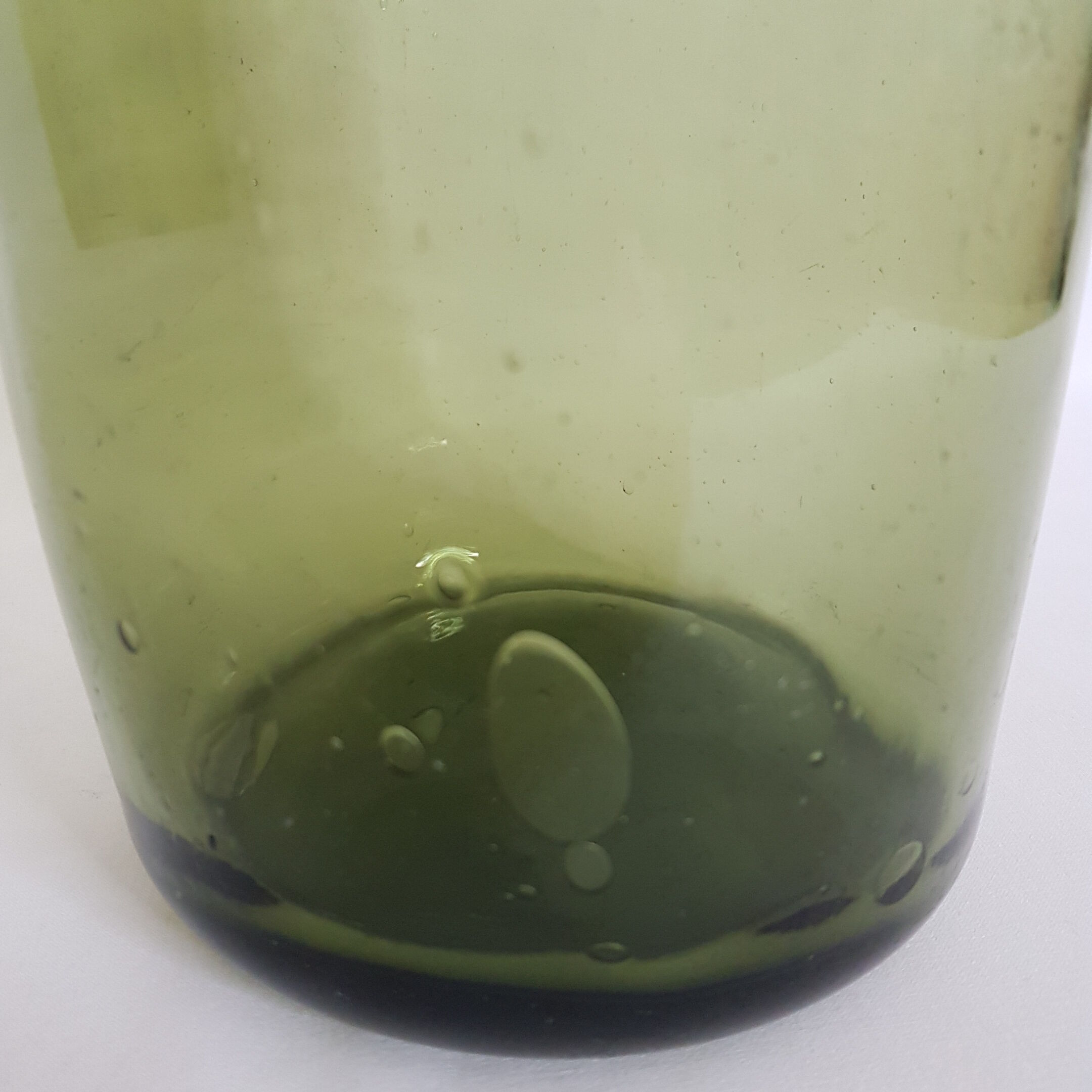 Blown and bubbled glass vase