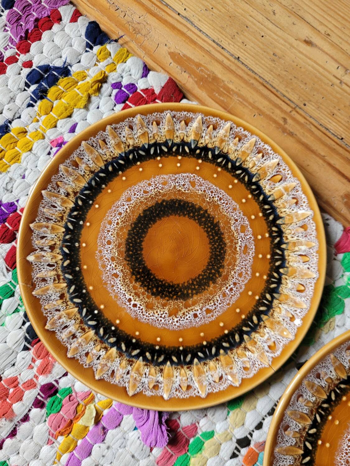 Set of 6 Sarreguemines stoneware dessert plates