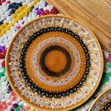 Set of 6 Sarreguemines stoneware dessert plates