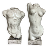 Pair of half-length statue bookends