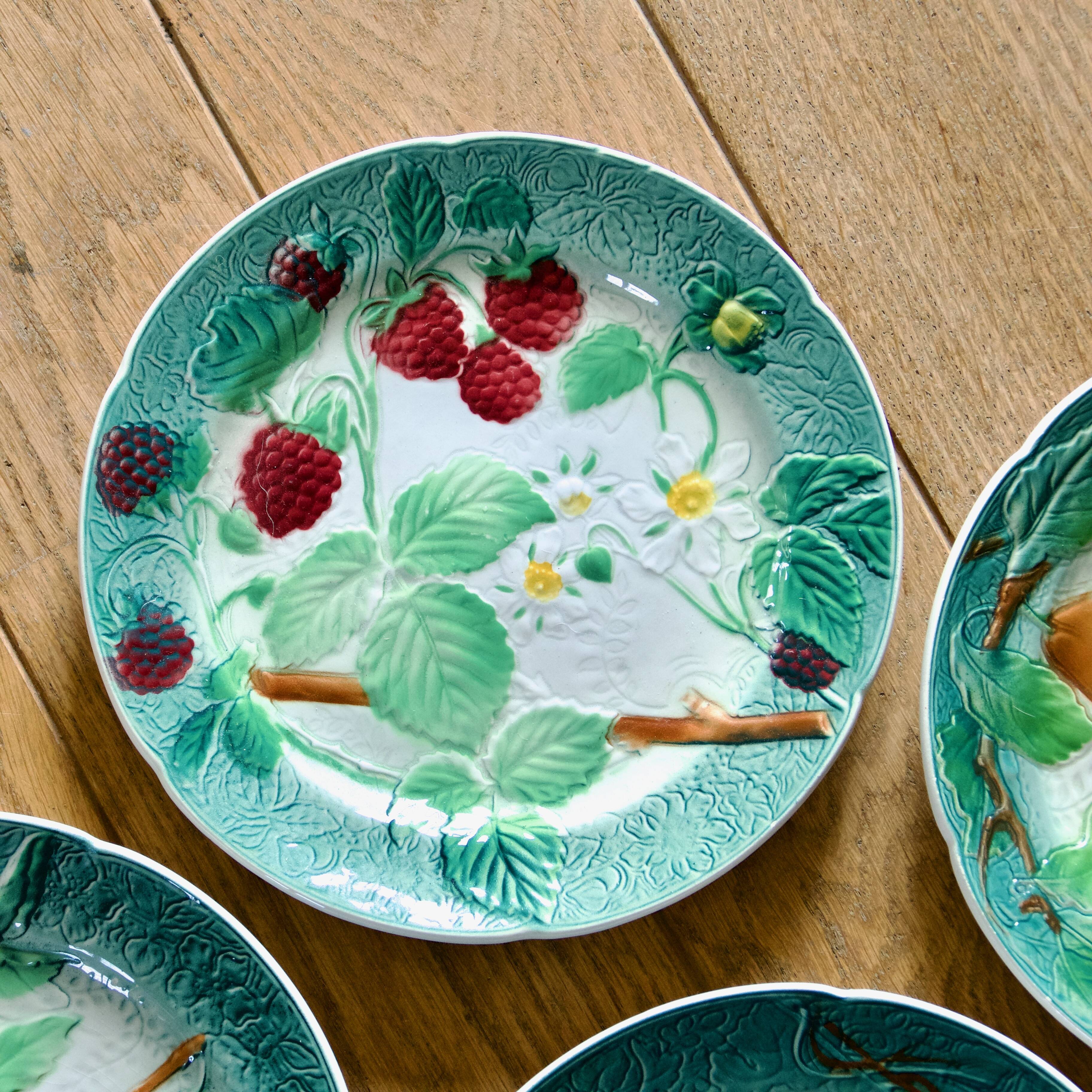 1922 KG Lunéville Badonviller barbotine fruit plates