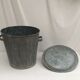 Zinc bucket old washing with 2 handles and lid dimension: height -32cm- D-34cm-