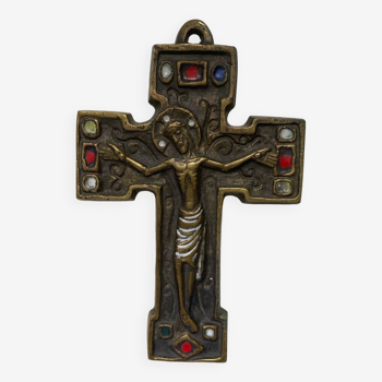 Bronze enameled cross