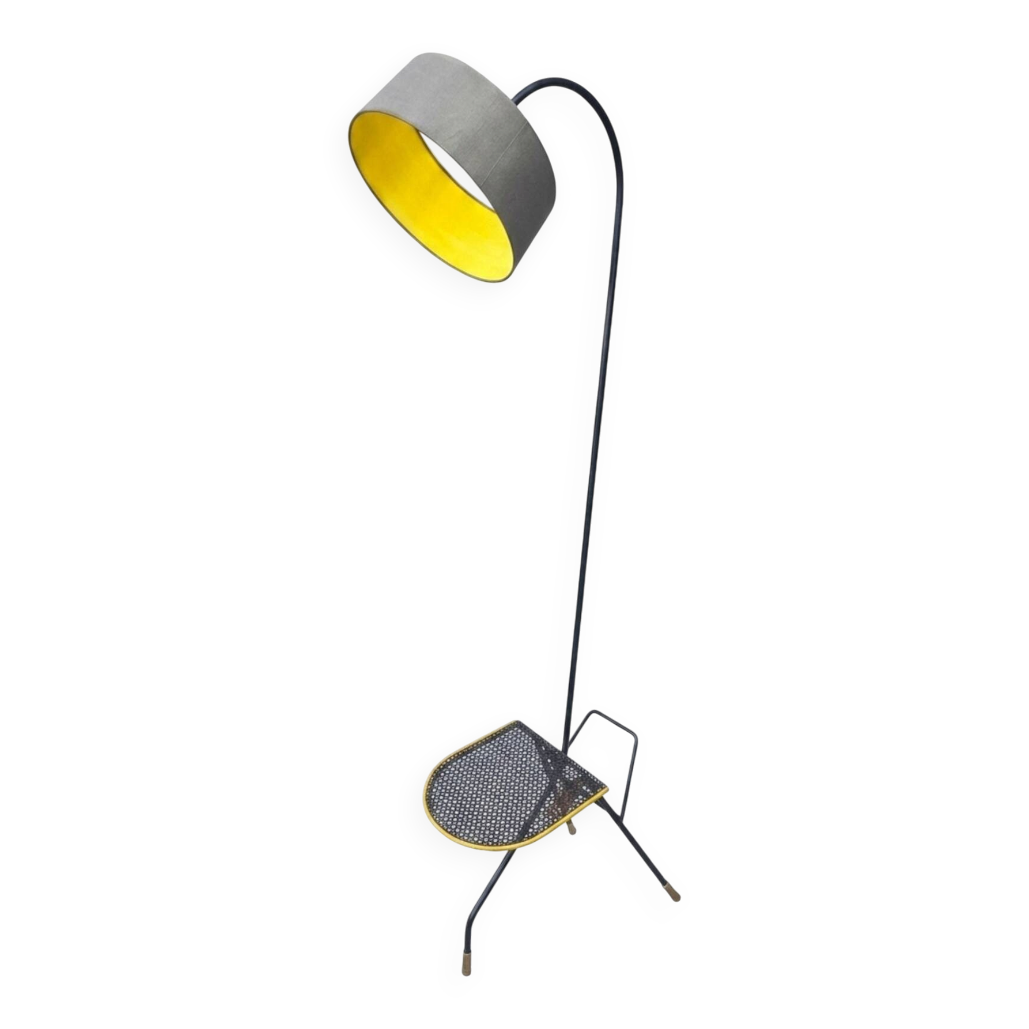 Tripod floor lamp in Matégot style from the 1950s.