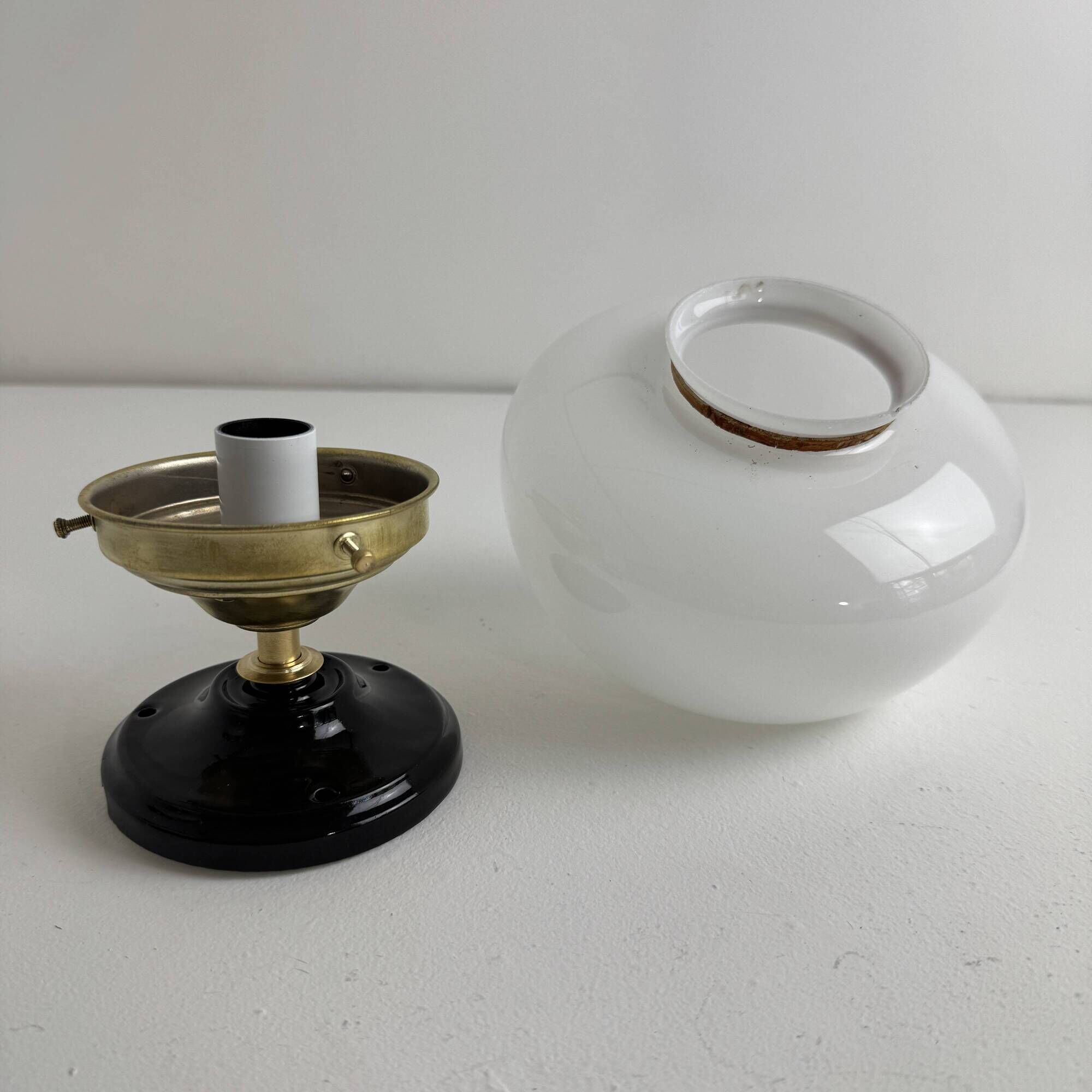 Pair of vintage opaline wall lights