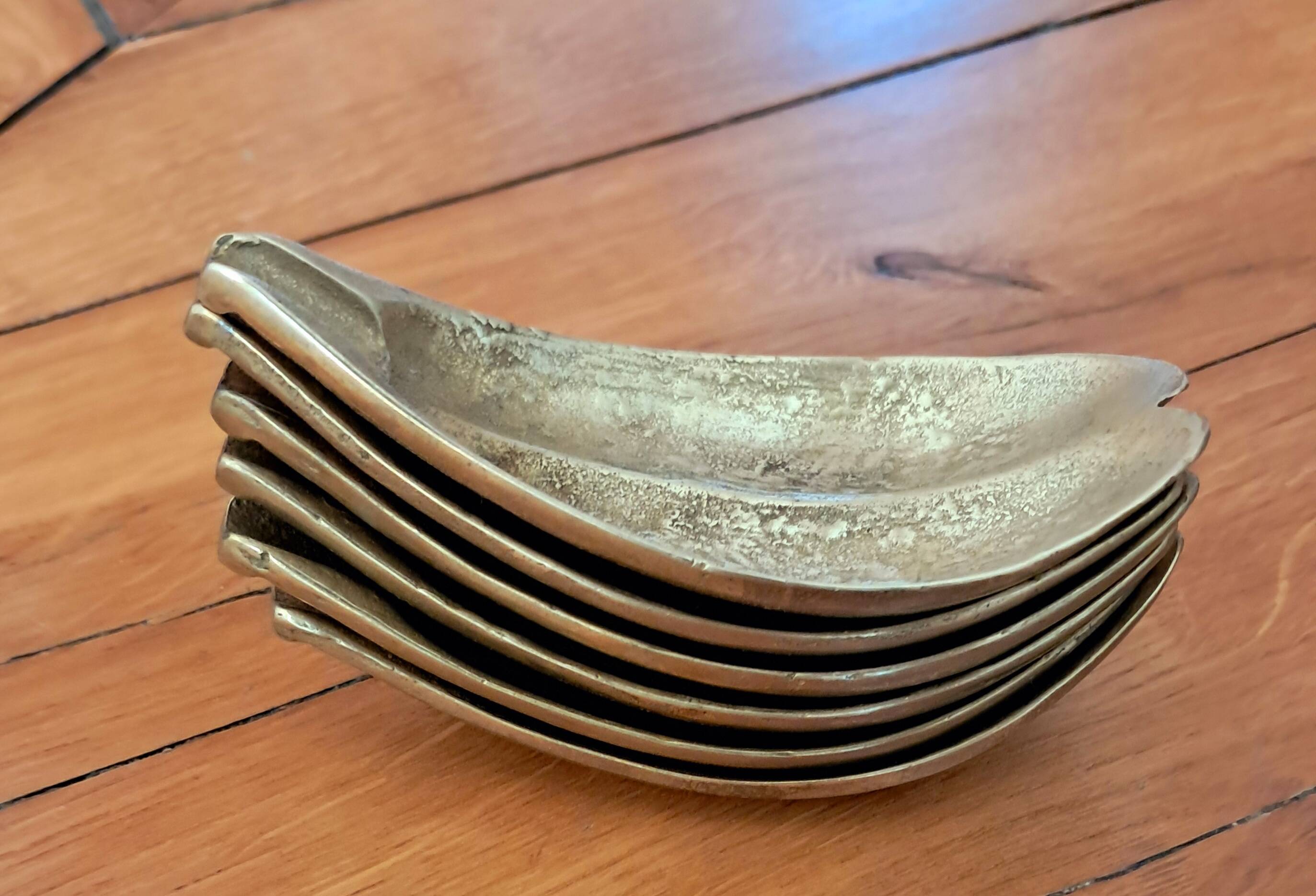 Brass leaf petal ashtrays. 1970s