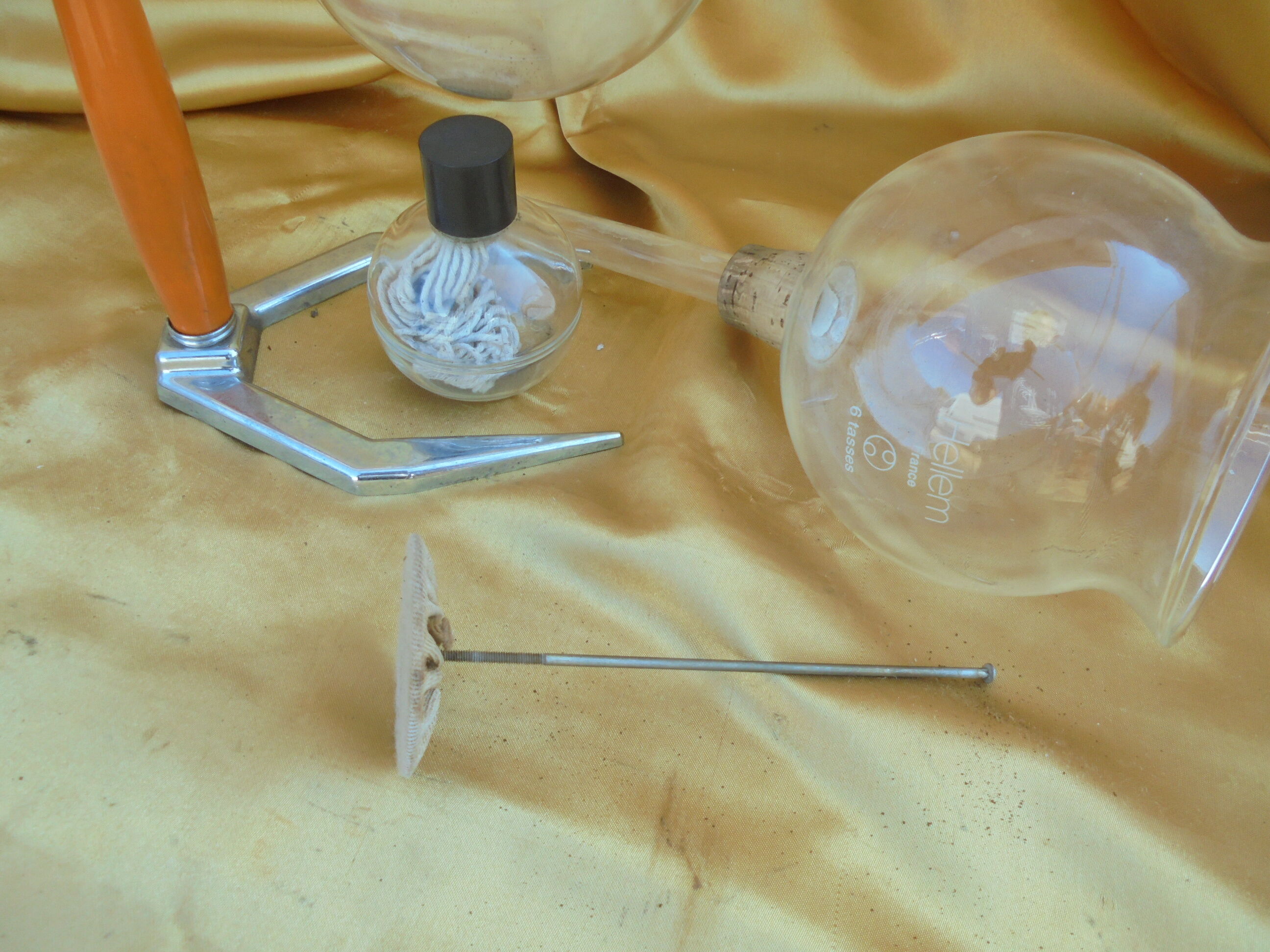 Cafetiére vintage hellem 6 cups orange foot