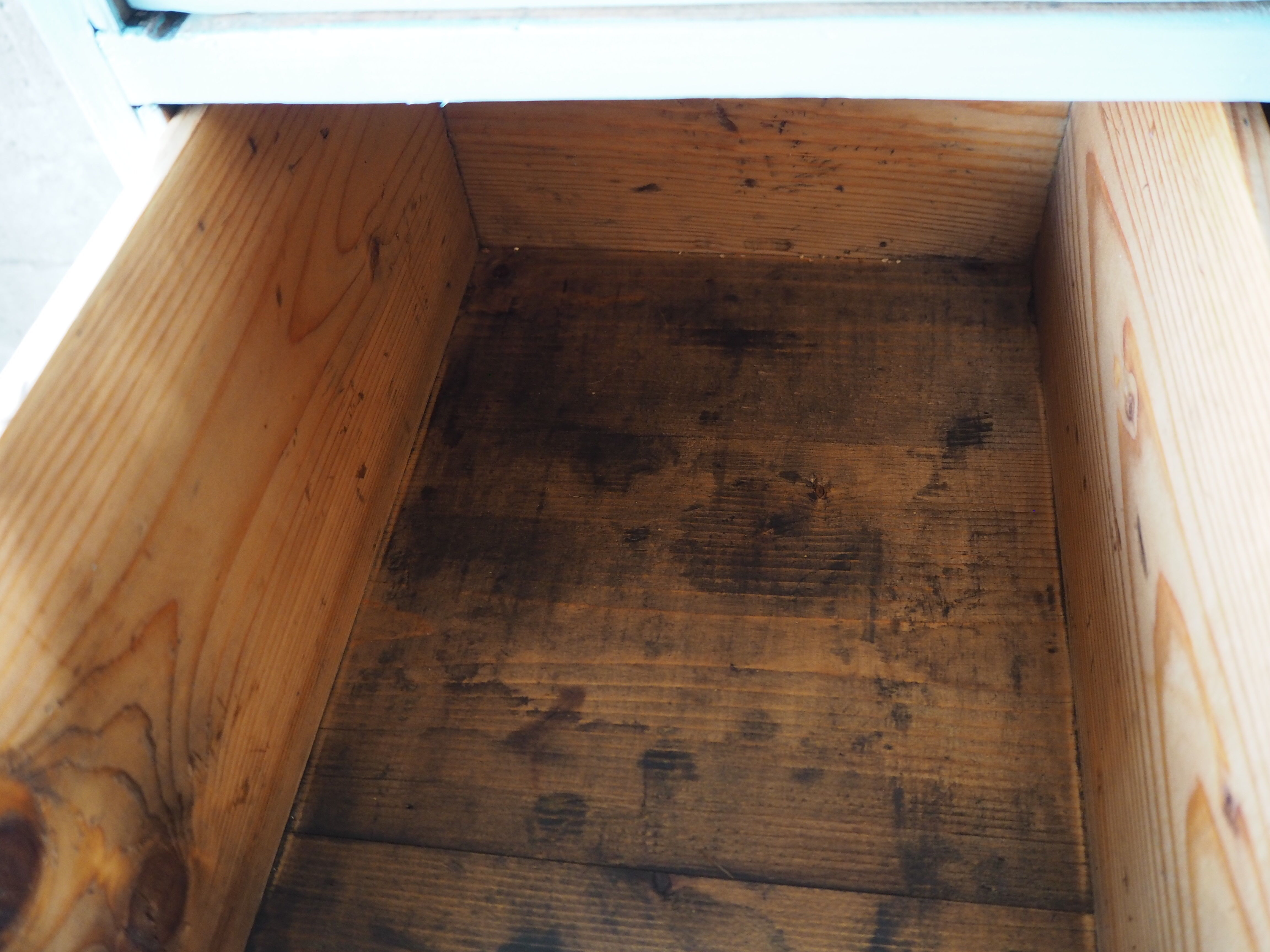 Vintage industrial wooden chest of drawers