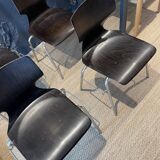 Ensemble de 4 chaises Pagholz Flototto wenge et chrome 1970 Allemagne