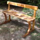 Old solid oak church pew