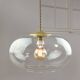 Italian Mid-Century Glass and Brass Pendant Lamp