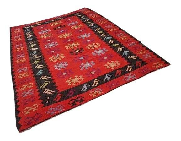 Tapis Kilim turc vintage tissé main