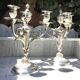 Pair of silver-plated candelabra in Louis XVI style