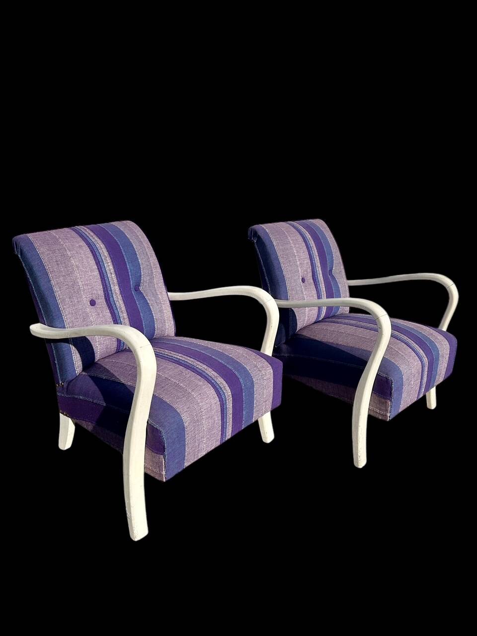 pair of art deco club armchairs