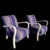 pair of art deco club armchairs