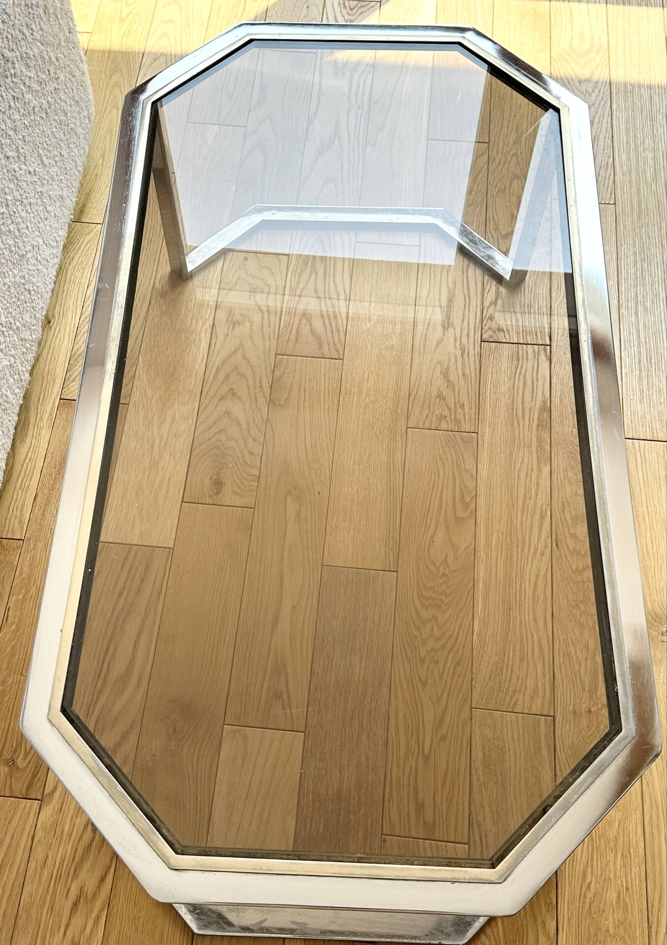 Table basse métal Chromé