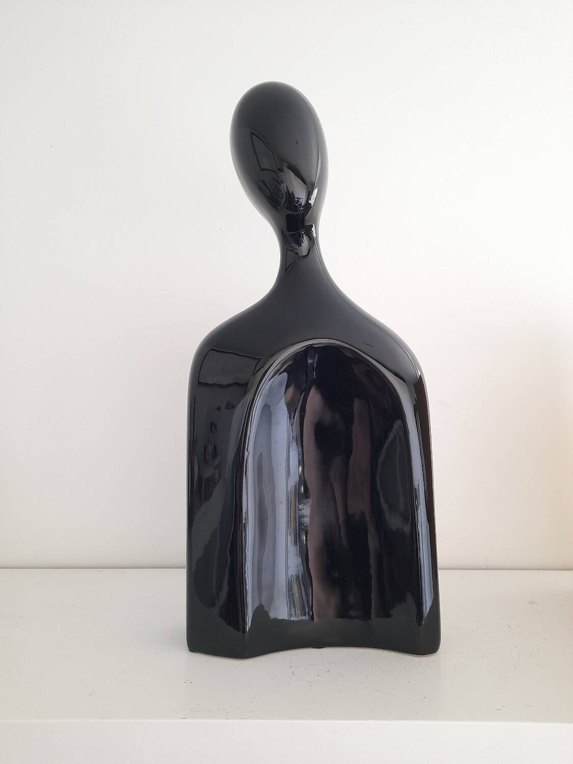 80s black ceramic bust