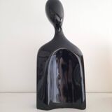 80s black ceramic bust