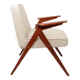 Scandinavian armchair in wood and ecru fabric by Józef Chierowski