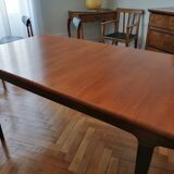 Teak table and 6 chairs, Scandinavian type, 1965