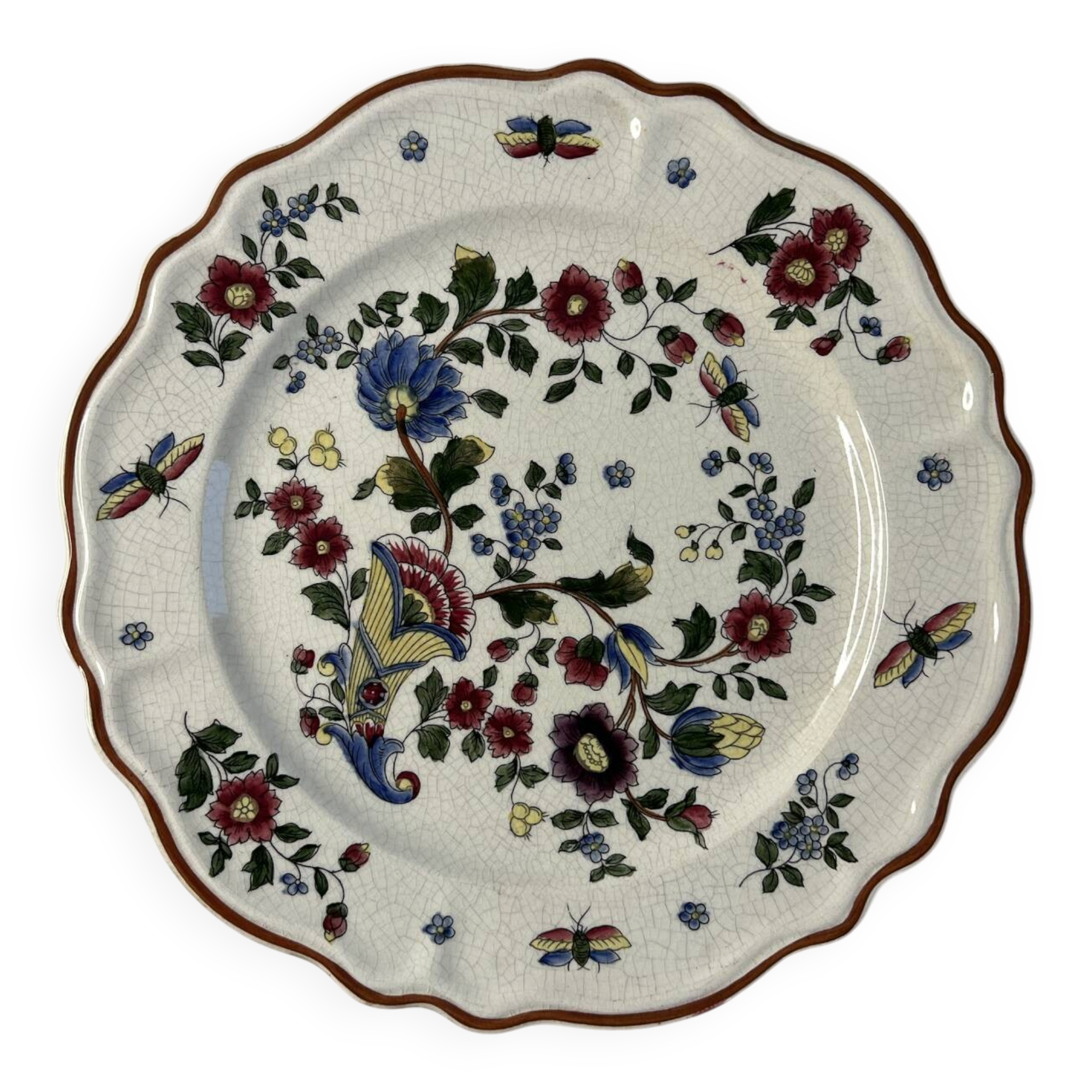 Hand-painted earthenware plate 26cm