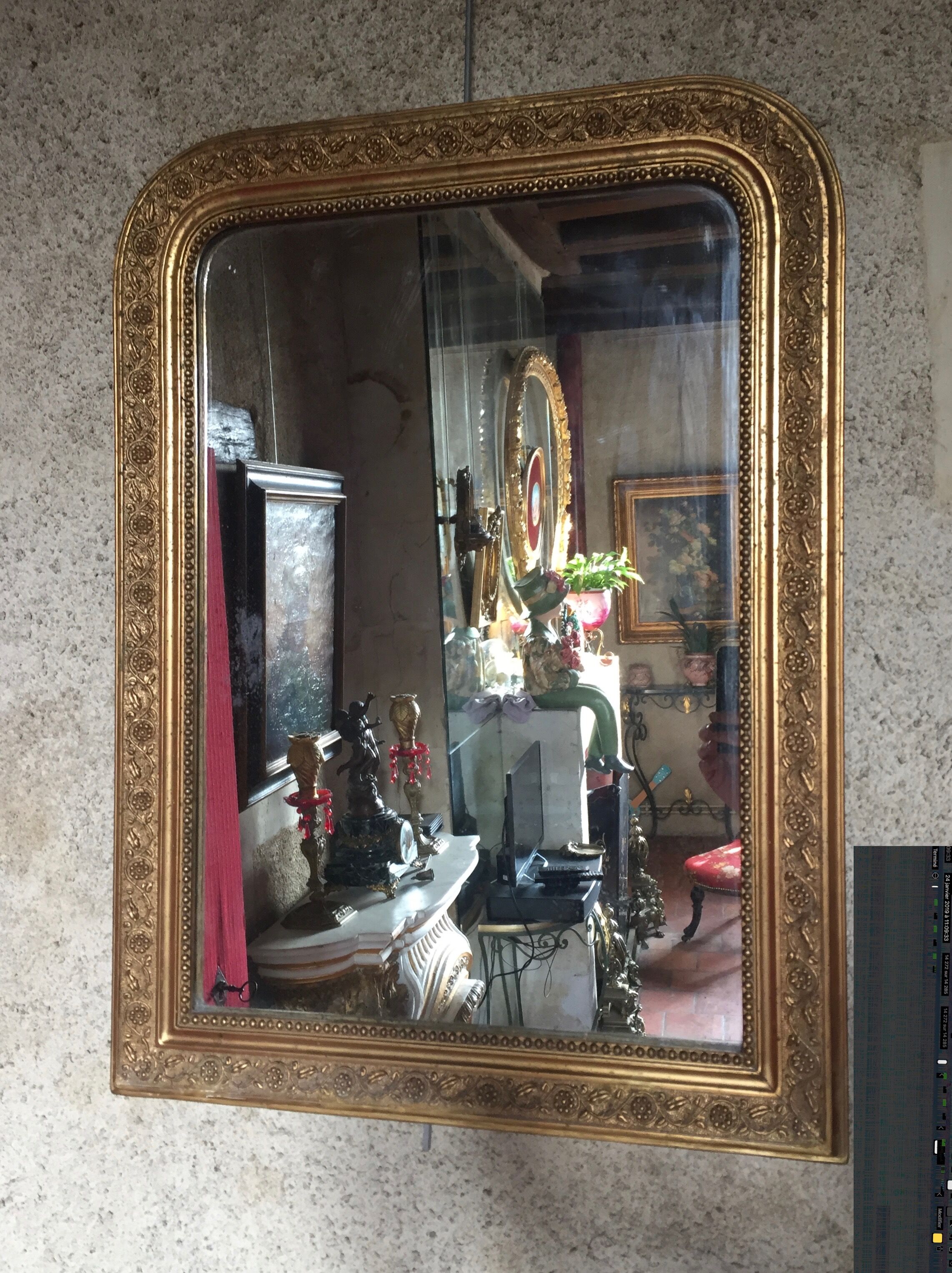 Golden Louis-Philippe mirror 50x68cm
