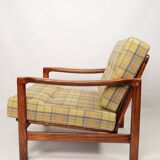 Vintage armchair tartan plaid wool design by Z. Baczyk 1965