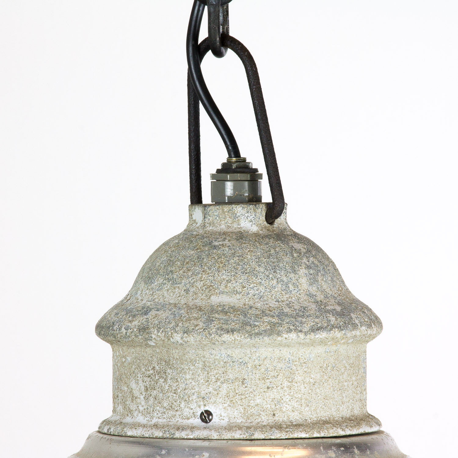 Glass industrial hanging lamp