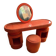 Dressing table with chairs from Kecskemét Furniture, 1975, set of 3