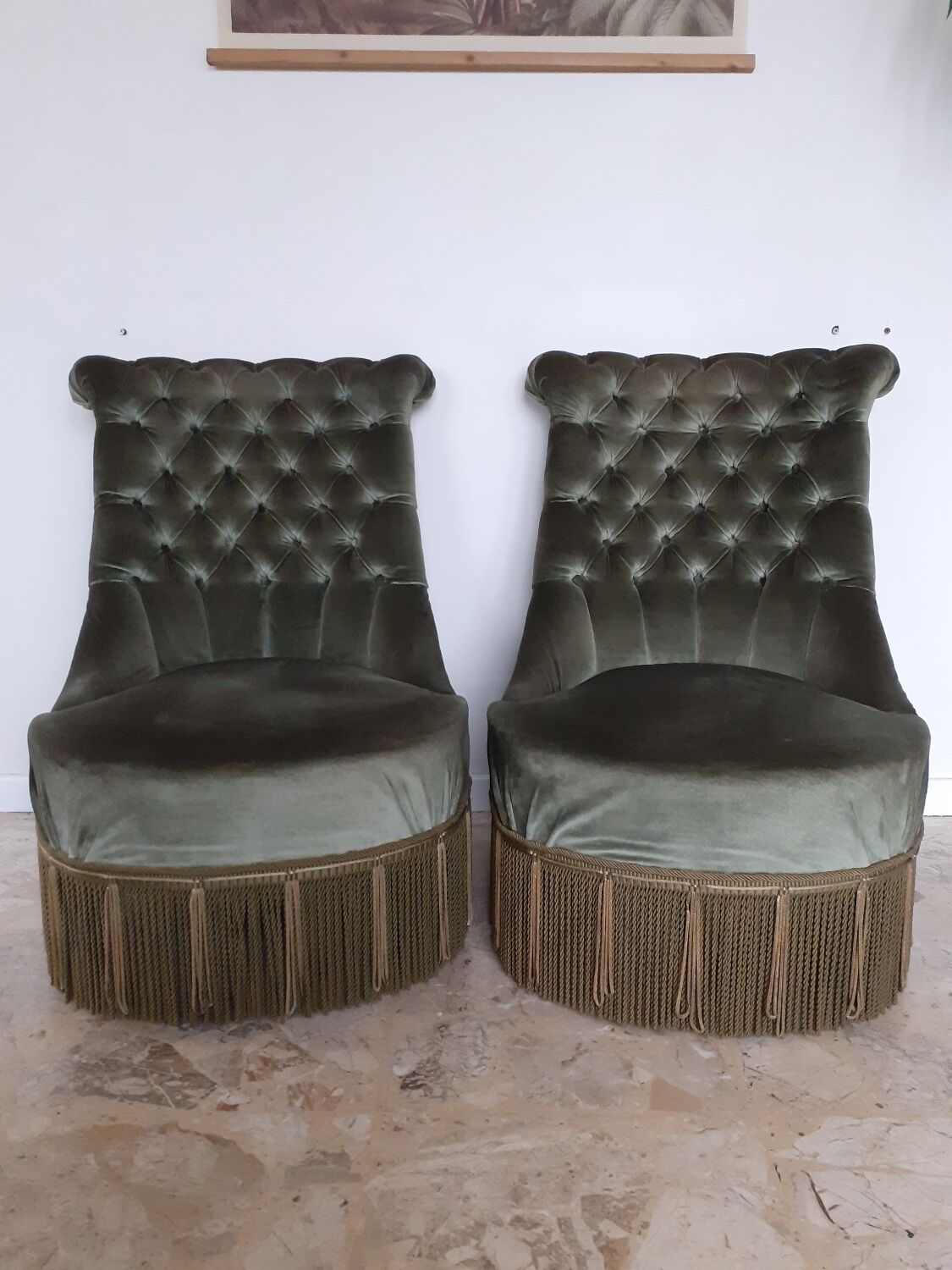 Pair of toad armchairs