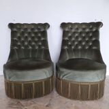 Paire de fauteuils crapauds