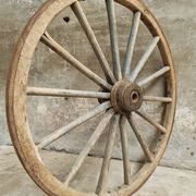 Antique cart wheel wagon wheel XXL oak wood 126 cm