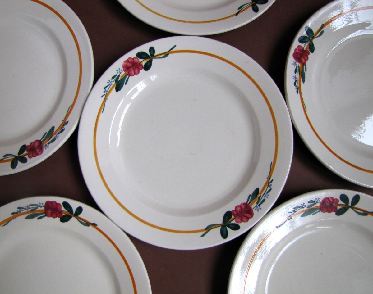 8 old dessert decoration in niderviller earthenware