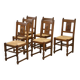 Set of 6 brutalist oak chairs from the 1950s.
