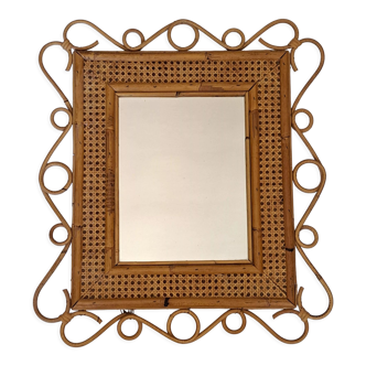 Miroir rotin et cannage