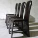 Série de 4 chaises en cuir brun, 1970