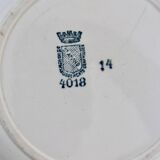 4 assiettes plates anciennes terre de fer faience bleue dépareillées