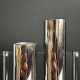 Chrome cylinder candlesticks from the 1980s