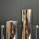 Chrome cylinder candlesticks from the 1980s