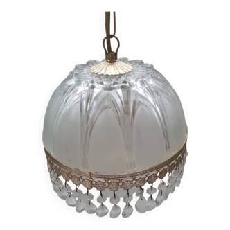 Large vintage ball chandelier with tassels