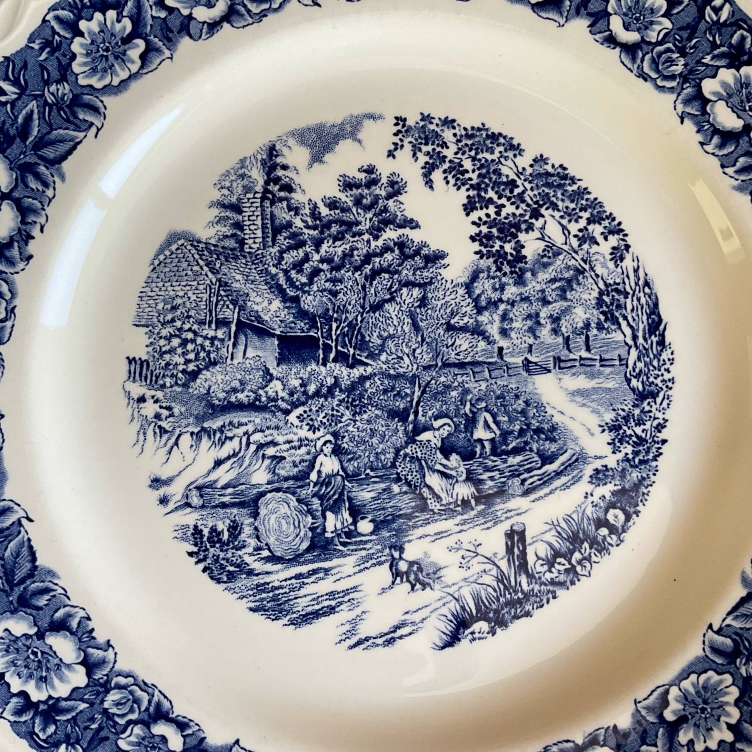 4 assiettes plates Staffordshire England « countryside »